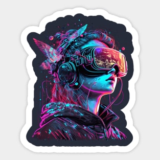 Cyberpunk VR Girl Sticker